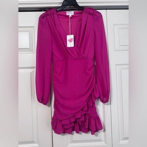 L'ATISTE Fuchsia Long Sleeve Dress